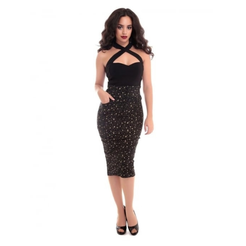 Collectif Mainline Naomi Atomic Star Pencil Skirt